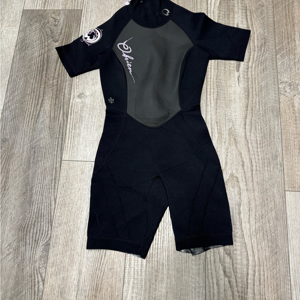 New NWT O’Brien Shorty black purple wetsuit short sleeve Med neoprene - Picture 3 of 7